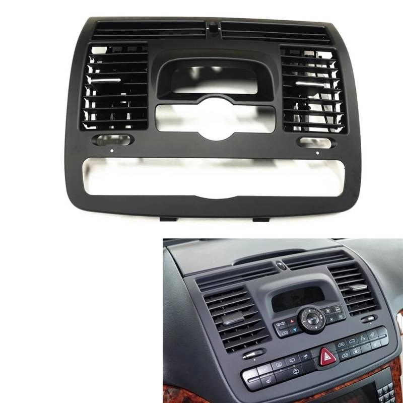 HIIAW Auto Klimaanlage Grill Center Console Dashboard Klimaanlage A/C Air Vent Outlet Panel Grille Abdeckung Rahmen Für Viano Für W636 Für W639 2010-2015(Advance Versions) von HIIAW