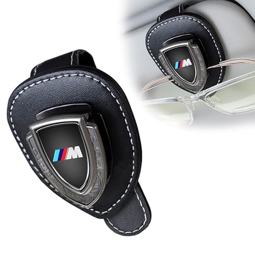 HIJOITKVVE Auto Brillenhalter, Sonnenbrillenhalter für BMW M M2 M4 M5 M6 M8 X1 X2 X3 X5 X6 M135i M240i Z4 328i X7, Brillenhalterung für Auto Sonnenblende, Schwarz von HIJOITKVVE