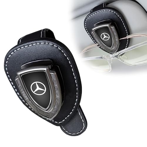 HIJOITKVVE Auto Brillenhalter, Sonnenbrillenhalter für Mercedes Benz CESM CLK GLK GL AB AMG GLS GLE AMG Series, Brillenhalterung für Auto Sonnenblende, Schwarz von HIJOITKVVE