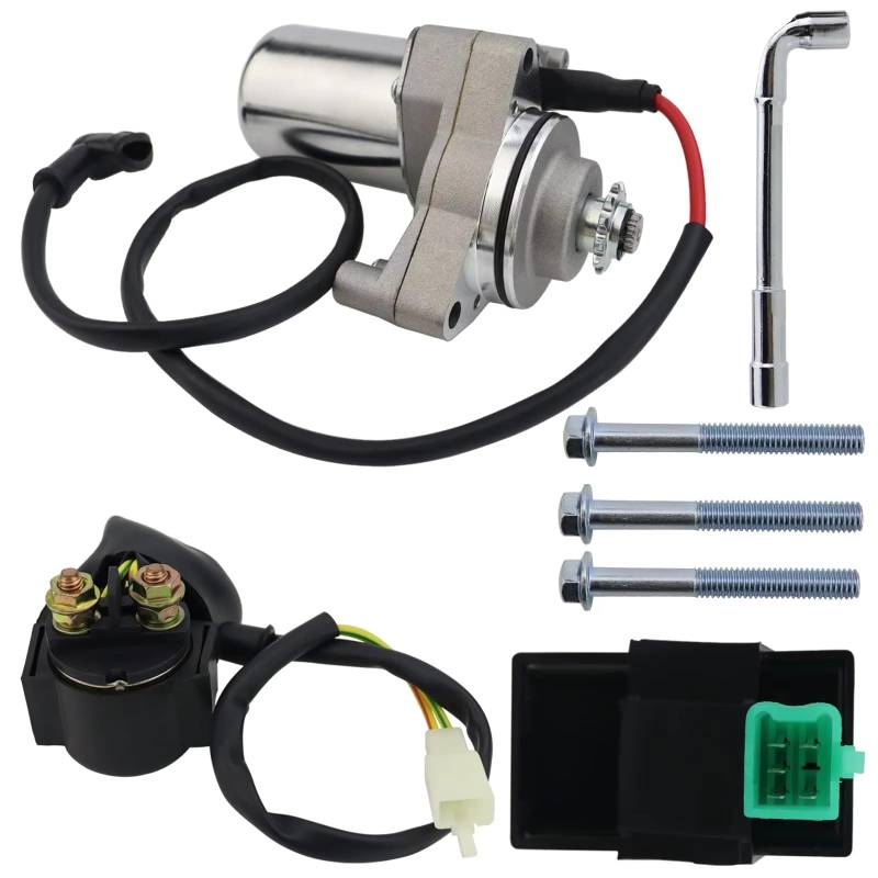 Anlasser Motor Für 50 70 90 100 110 125cc ATV Dirt Bikes Go Karts Pit Bike Quad 4 Wheelers 3 Bolzen Starter Motor & Magnet Relais & CDI Motorrad Starter Motor von HILLAR