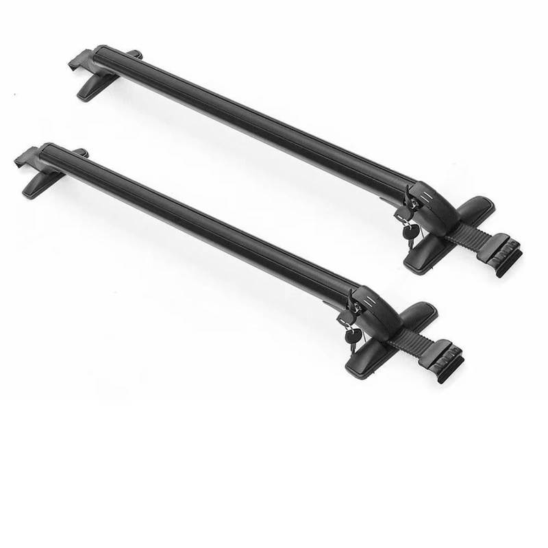 HILLAR Gepäckablage Querträger 1 Paar Universal Fahrzeug Auto Dach Montage Rack Schiene Bar Schwarz Aluminium Gepäckträger Mit Lock Top Auto Rack Autos Dachträger(B) von HILLAR