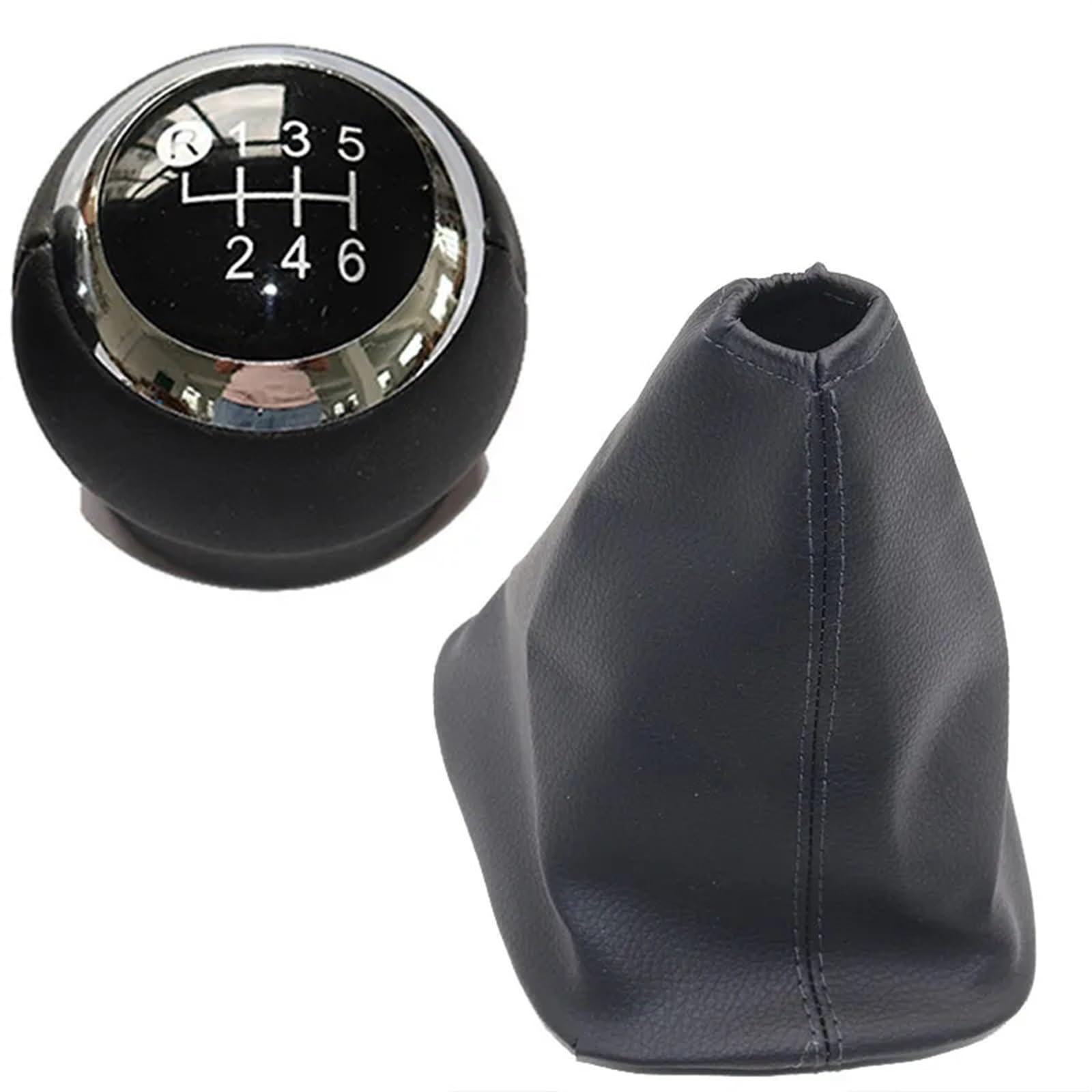 HILLAR Knauf Schaltknopf Für Toyota Für Corolla Für Verso II Von 2004-5/6 Geschwindigkeit Leder Manuelle Getriebe Shift Knauf Shifter Hebel Griff Stick Schaltmanschette(Black Pair) von HILLAR