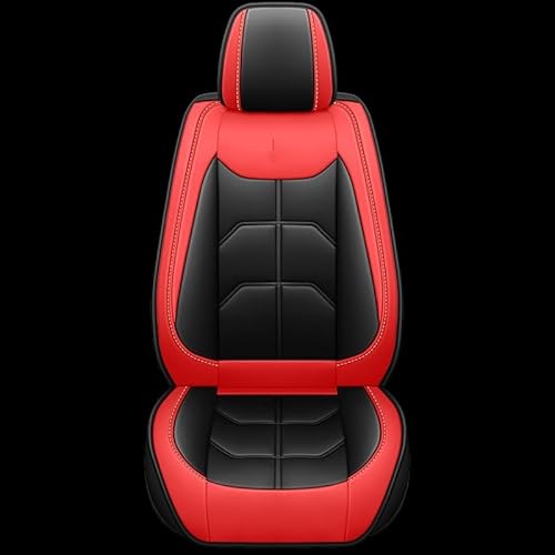 HILLAR Sitzbezüge Auto 1 PC Für Civic Für Stadt Für CRV Für CRZ Für Accord Für Elysion Für Fit Für Jade Für Jazz Universal PU Leder Auto Sitz Abdeckung Auto-Sitzbezüge(Black Red) von HILLAR