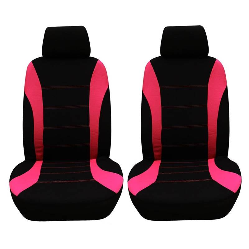 HILLAR Sitzbezüge Auto 4 Teile/Satz Auto Sitz Abdeckung Protector Sitz Bequem Staubdicht Kopfstütze Vordersitzbezüge Auto-Sitzbezüge(Rose red Black) von HILLAR