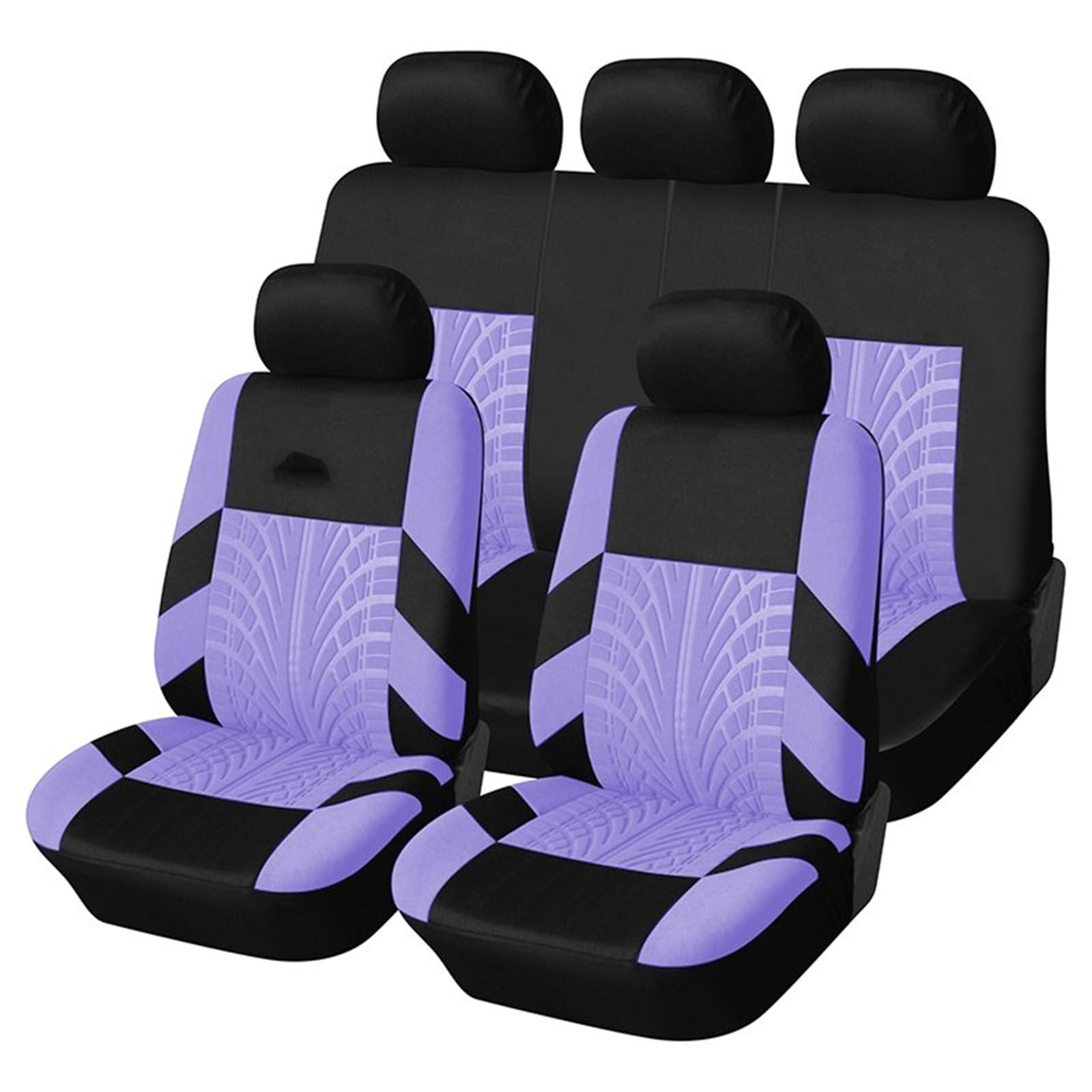 HILLAR Sitzbezüge Auto Autositzbezüge-Set Universell Passend Für Die Meisten Autos Bezüge Mit Reifenspur-Detail-Styling Autositzschutz Auto-Sitzbezüge(Purple Full Set) von HILLAR