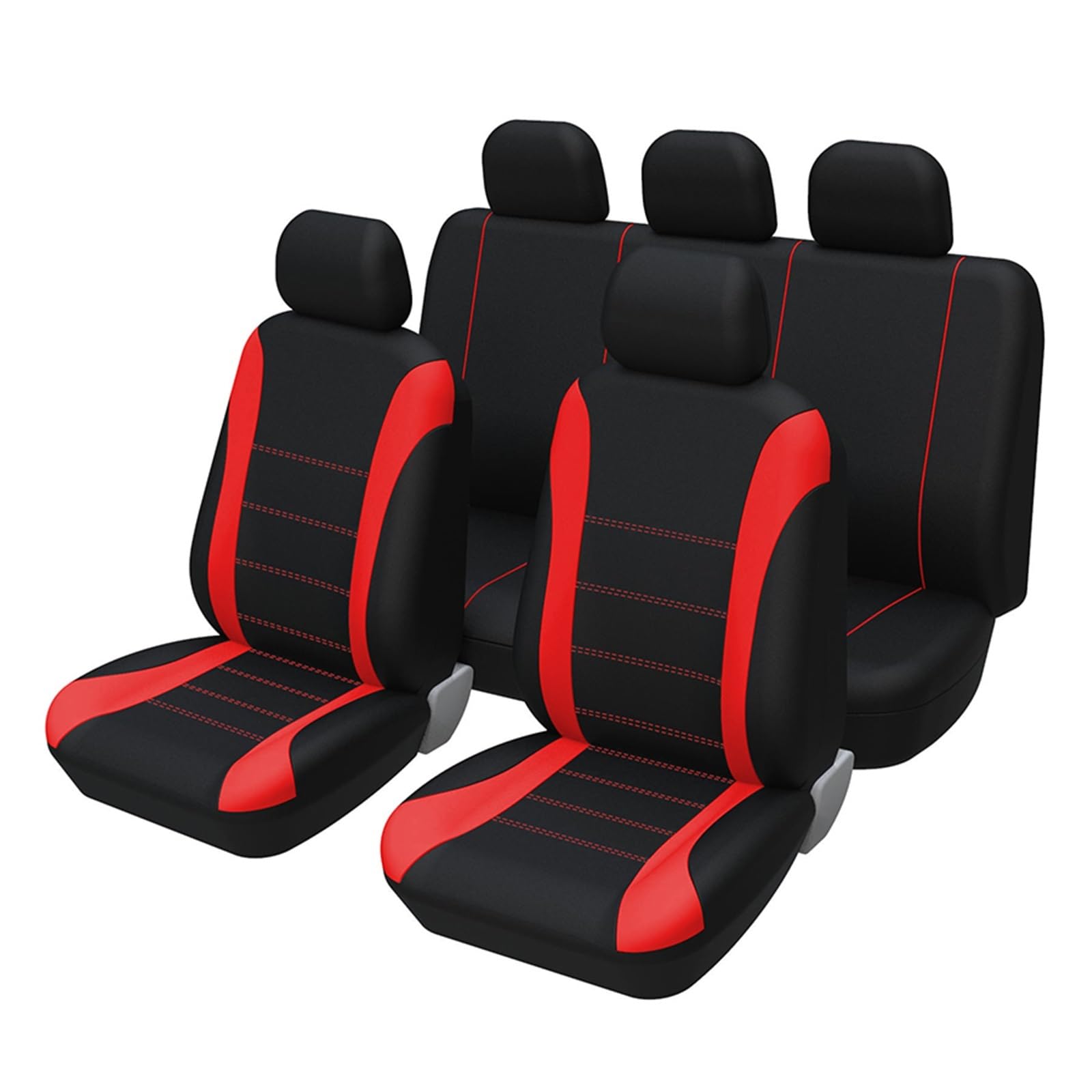 HILLAR Sitzbezüge Auto Autositzbezüge Universelles Polyester-Autositzbezug-Set Passend Für Die Meisten Autos SUVs Vans Autositzschutz Aus Einfarbigem Stoff Auto-Sitzbezüge(Red Full Set a) von HILLAR