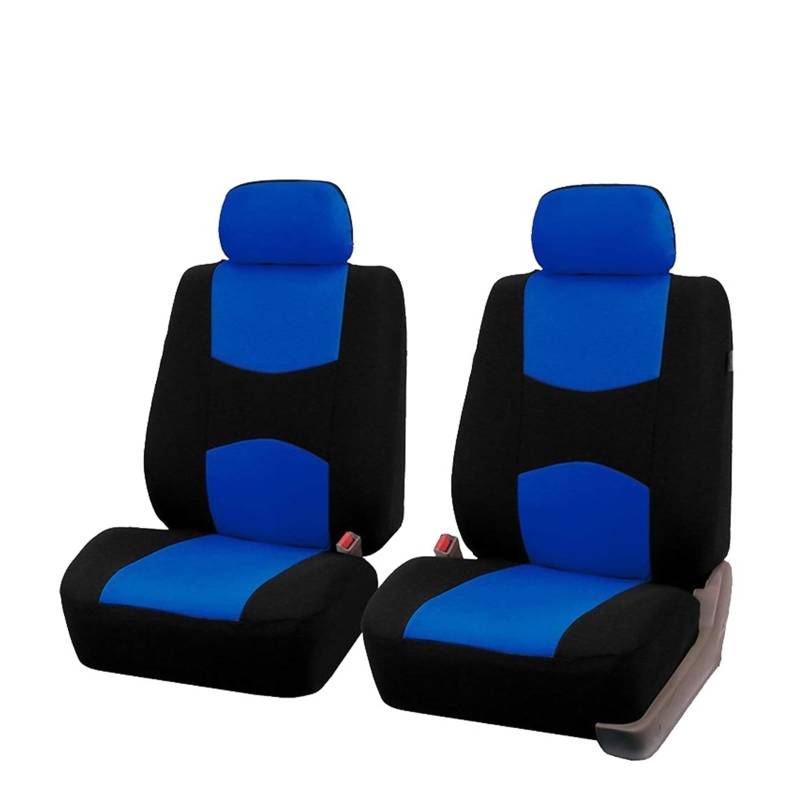 HILLAR Sitzbezüge Auto Autositzbezug Airbag-kompatibles Belüftungstuch Schutzkissen Autos Universal Für Autos Mit 1/2/5/7 Sitzen Auto-Sitzbezüge(2 Seats-Blue) von HILLAR