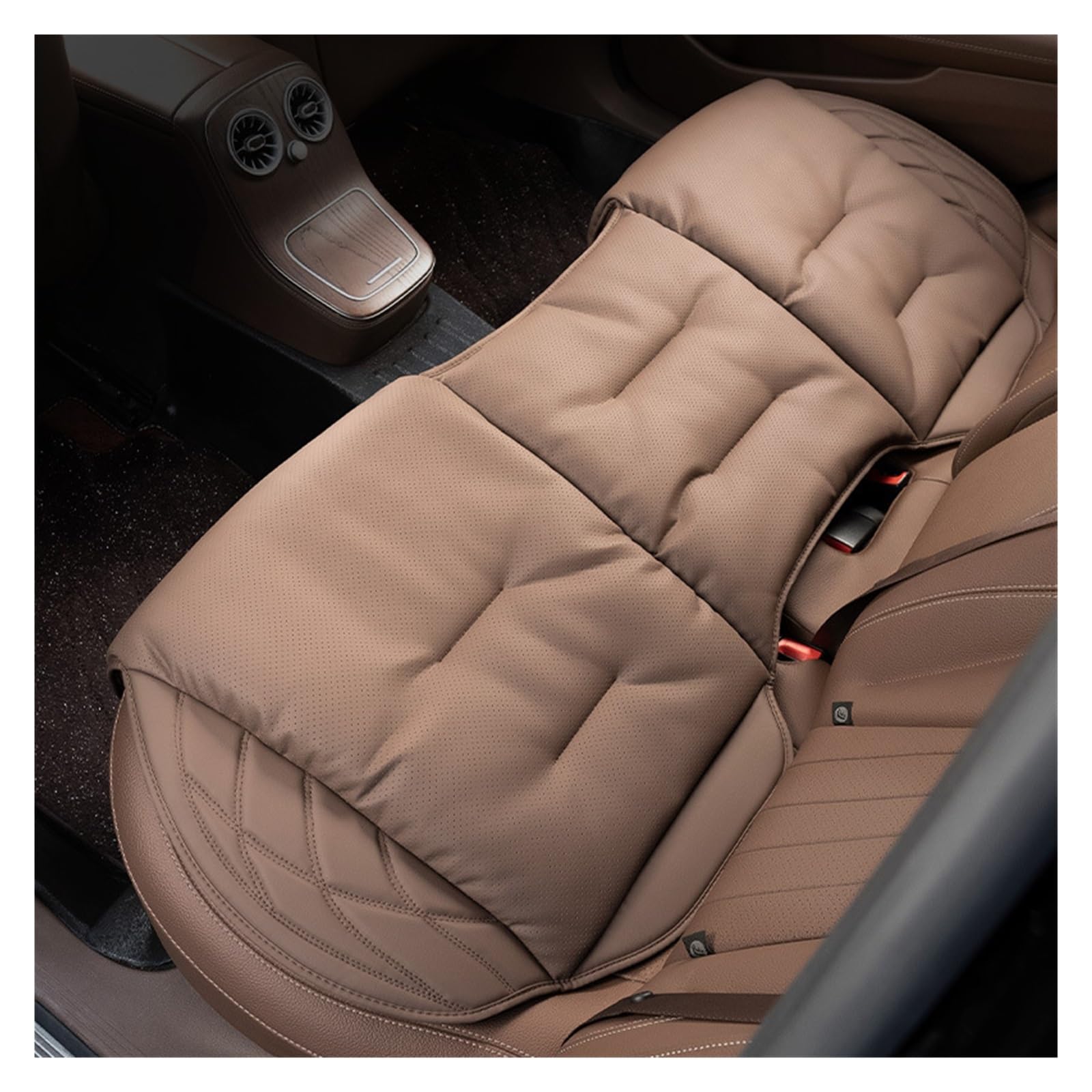 HILLAR Sitzbezüge Auto Autositzkissen Hauptfahrer Universelles Vier-Jahreszeiten-Ledersitzkissen Passende Sitzbezüge Auto-Sitzbezüge(Rear Seat-Brown) von HILLAR