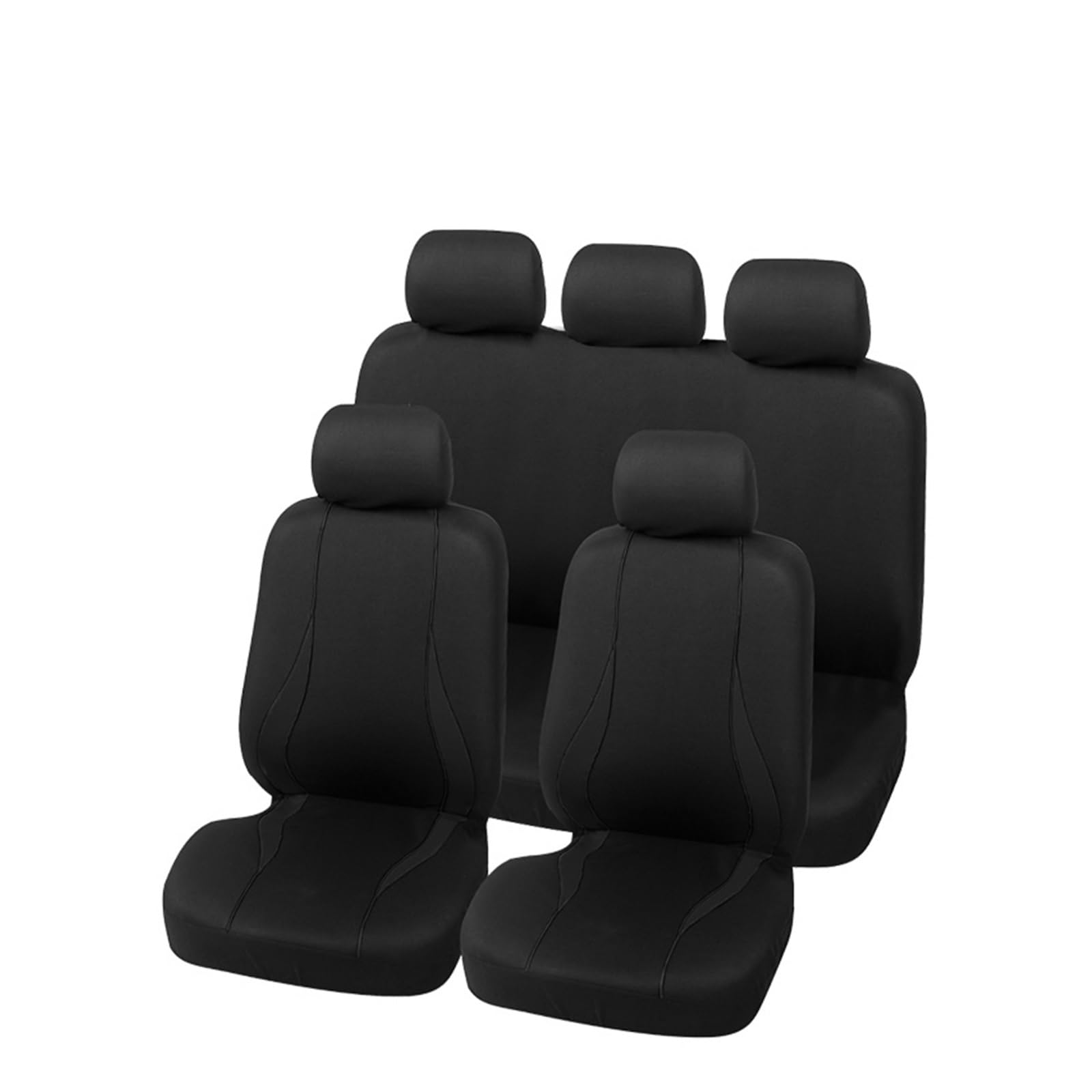 HILLAR Sitzbezüge Auto Einzigartiger Flachstoff-Autositzbezug, Innenzubehör, Universeller Autositzbezug Auto-Sitzbezüge(Black Full Set) von HILLAR