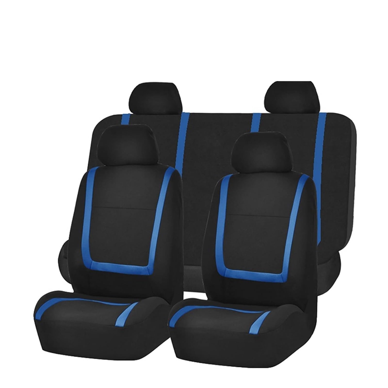 HILLAR Sitzbezüge Auto Einzigartiger Flachstoff-Autositzbezug, Innenzubehör, Universeller Autositzbezug Auto-Sitzbezüge(Blue Full Set a) von HILLAR