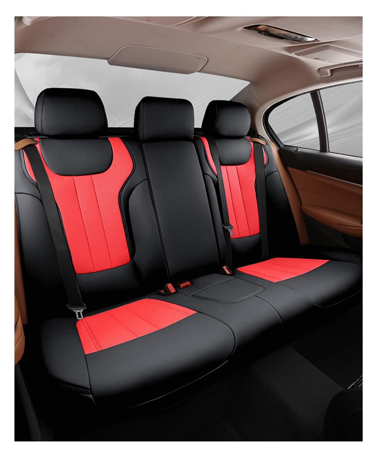 HILLAR Sitzbezüge Auto Für 3er E90 F30 E36 E46 E92 Innenteile 2005 2006 2007 2008 2011 Autositzbezüge Aus Leder Auto-Sitzbezüge(Rear Seats e) von HILLAR