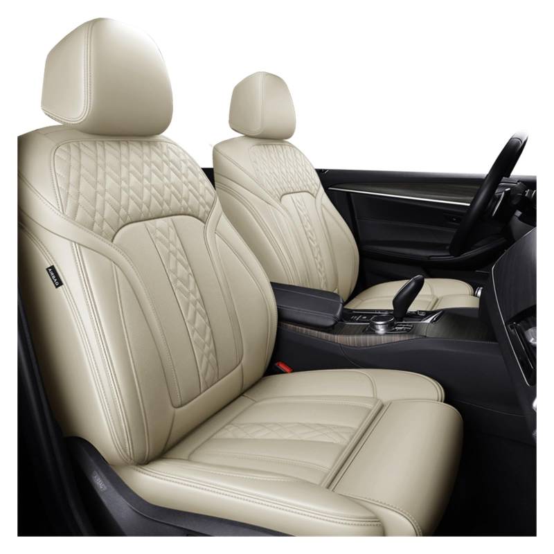 HILLAR Sitzbezüge Auto Für 7 5 3 1 Serie X5 X3 X1 Autozubehör Sitzbezüge für 5 Sitze Komplettset Lederspezifisch Auto-Sitzbezüge(Beige) von HILLAR