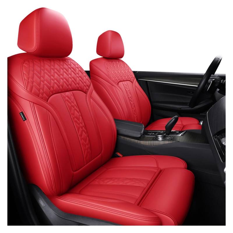 HILLAR Sitzbezüge Auto Für 7 5 3 1 Serie X5 X3 X1 Autozubehör Sitzbezüge für 5 Sitze Komplettset Lederspezifisch Auto-Sitzbezüge(Red) von HILLAR