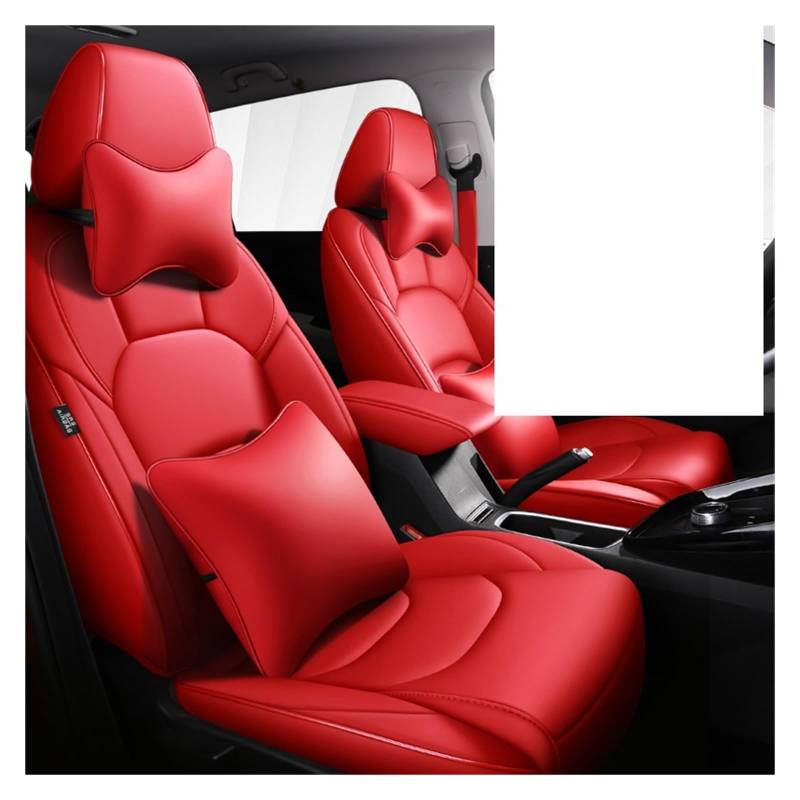 HILLAR Sitzbezüge Auto Für Alle Medels X3 X1 X4 X5 X6 Z4 525 520 F30 F10 E46 E90 Autositzbezug mit vollständiger Abdeckung Auto-Sitzbezüge(Add Pillow red) von HILLAR