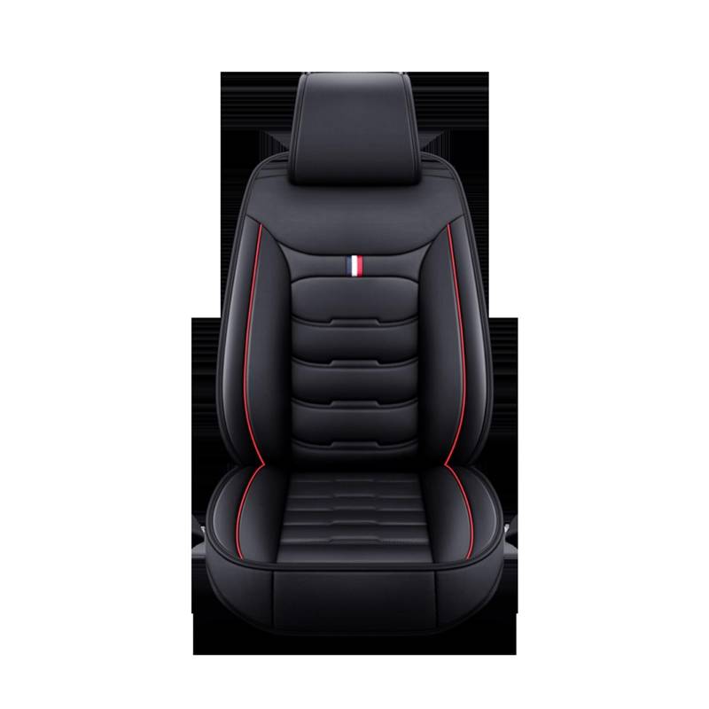 HILLAR Sitzbezüge Auto Für Benz E-Klasse GLK GLC S600 400 SL W212 W211 SLK Alle Modelle Leder-Autositzbezug Auto-Sitzbezüge(1 seat Black Red a) von HILLAR