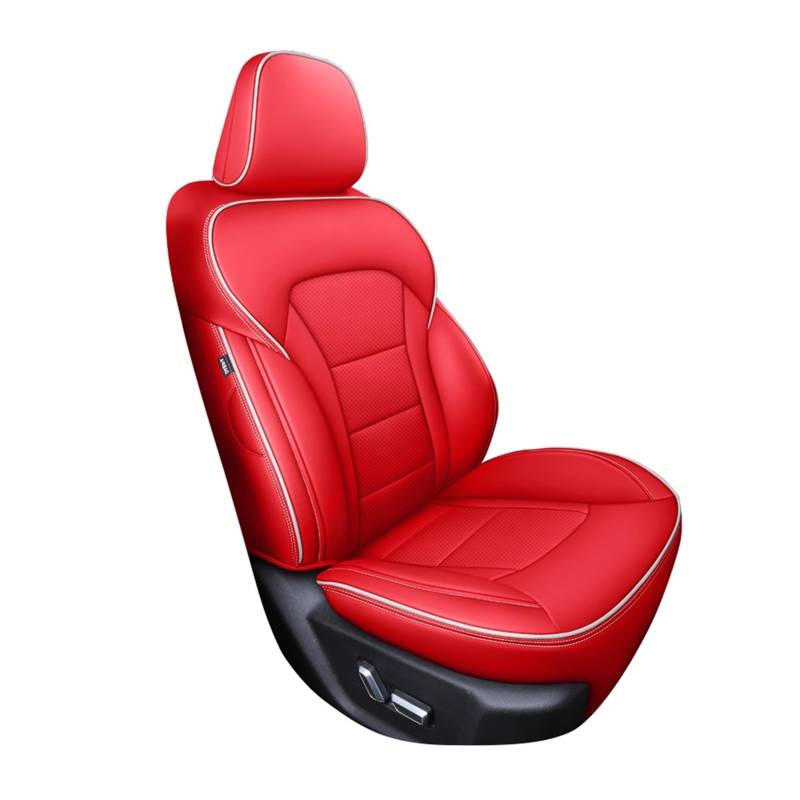 HILLAR Sitzbezüge Auto Für Chery Für Arrizo Für Tiggo 4 7 8 Pro 3X Max Auto Sitz Abdeckung Leder Frau Anti-Slip Auto Innen Zubehör Auto-Sitzbezüge(1Pc-Red) von HILLAR