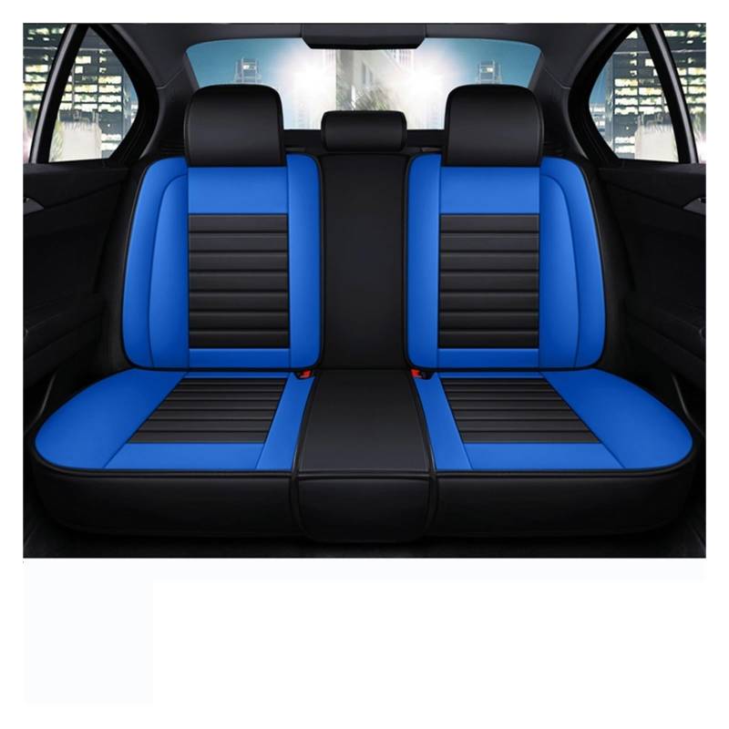 HILLAR Sitzbezüge Auto Für Chevrolet Für Onix Für Aveo T250 T300 Für Lacetti Für Niva Für Lanos Für Cobalt Für Cruze Auto Sitz Abdeckung Leder Auto-Sitzbezüge(Rear Seats-Blue) von HILLAR