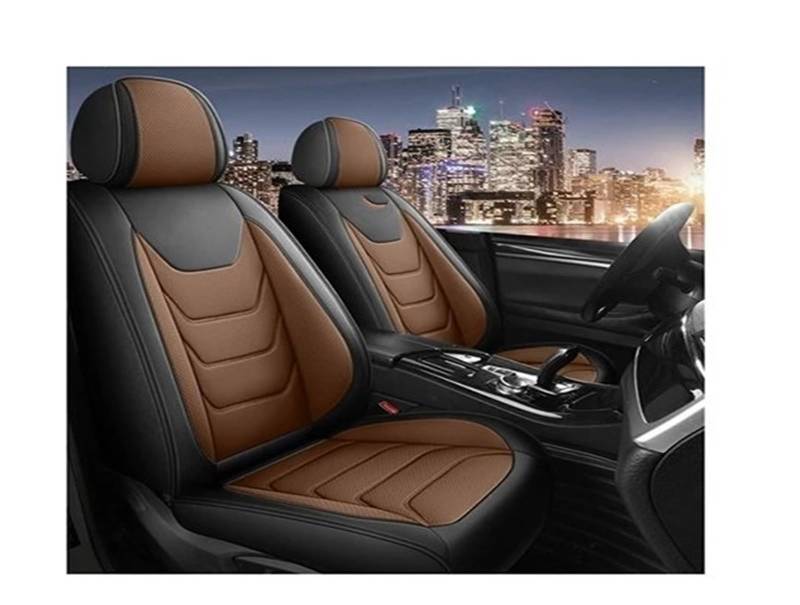 HILLAR Sitzbezüge Auto Für Civic Für Fit Für CRV Für XRV Für Accord Für Odyssey Für Jazz Für City Alle Modelle Universal Sitzbezug Auto-Sitzbezüge(Black Brown) von HILLAR