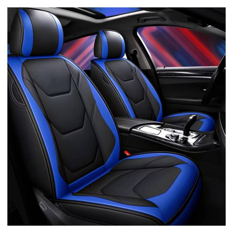 HILLAR Sitzbezüge Auto Für Clio Für Megane Für Duster Für Captur Für Laguna Für Kadjar Für Scenic Leder Universal Auto Sitzbezüge Auto-Sitzbezüge(Blue Front) von HILLAR