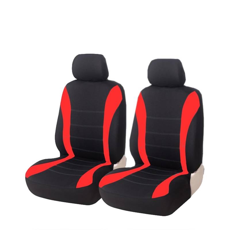 HILLAR Sitzbezüge Auto Für FIAT Für Panda Autositzbezüge im klassischen Stil, Schwarz Auto-Sitzbezüge(Red 2 Pieces) von HILLAR