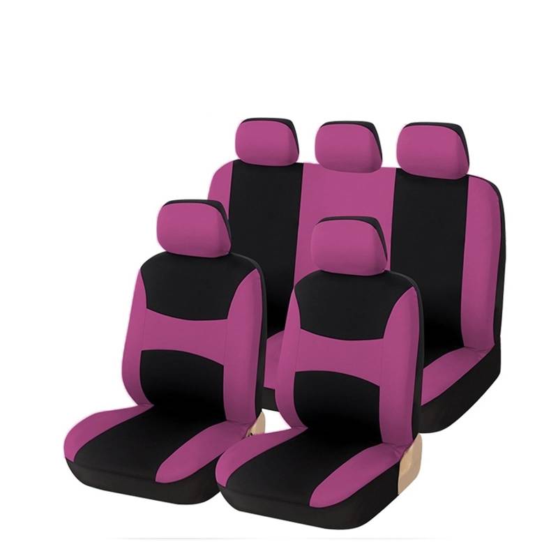 HILLAR Sitzbezüge Auto Für FIAT Für Stilo 5-Sitzer Autositzbezüge Universal Auto Kissenschutz Auto-Sitzbezüge(Purple Full Set) von HILLAR