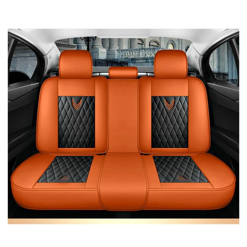 HILLAR Sitzbezüge Auto Für Ford Für Fiesta MK7 Für Fusion Für Focus 3 MK3 Für Explorer 5 Für Ranger Für Taurus Für Edge Auto Sitzbezüge Auto-Sitzbezüge(Black Orange Rear) von HILLAR