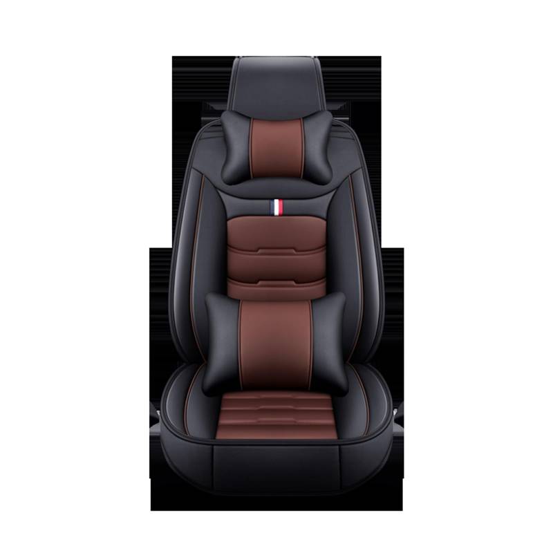 HILLAR Sitzbezüge Auto Für Hyundai Für Solaris Für Tucson 2016 Für Sonata Ix25 I30 Alle Modelle Leder Auto Sitzbezug Auto-Sitzbezüge(1 seat Coffee Pillow) von HILLAR