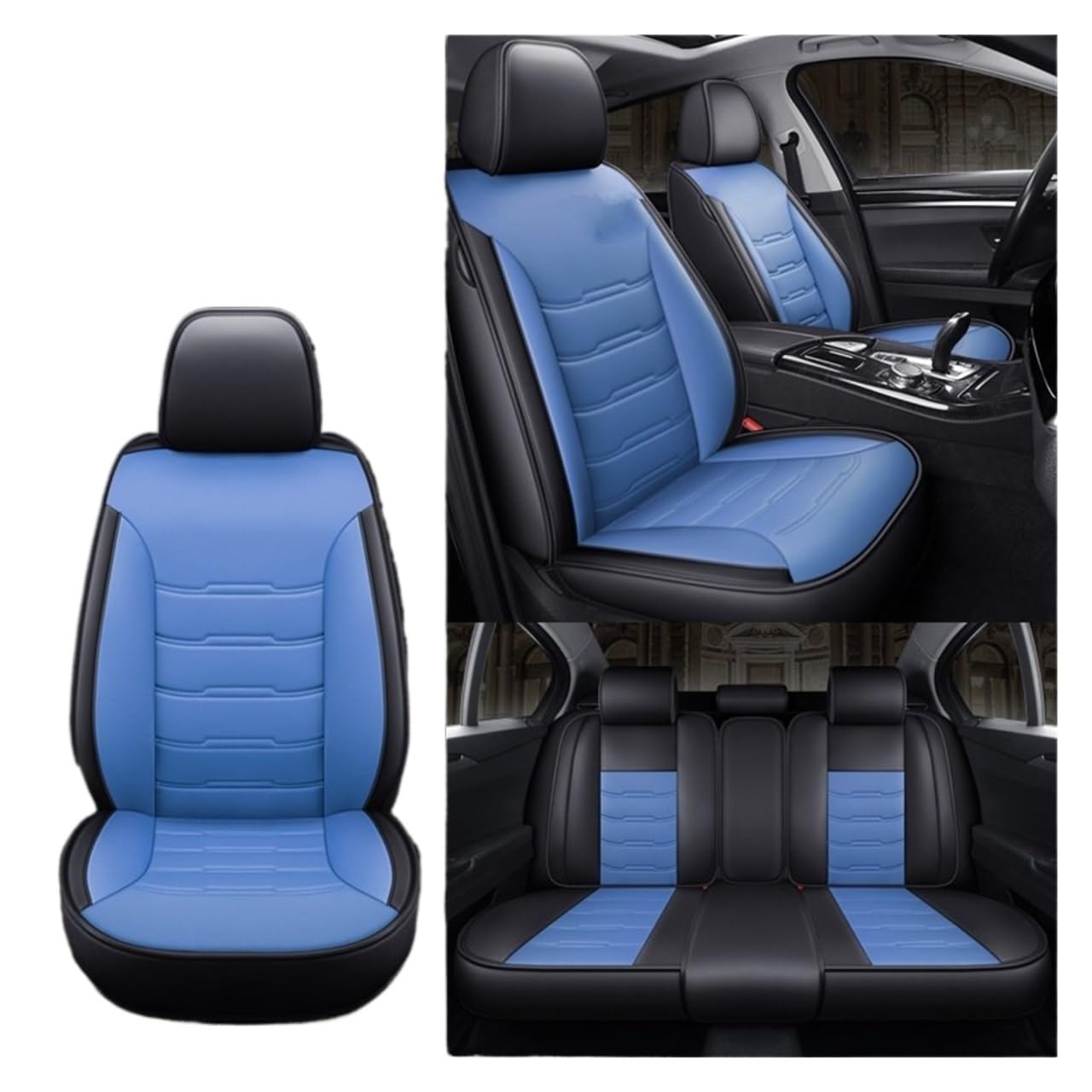 HILLAR Sitzbezüge Auto Für Jeep Für Cherokee Für Compass Für Renegade Für Grand WK Für Wrangler Für Sahara Vollständige Abdeckung Auto Sitz Abdeckung Auto-Sitzbezüge(Black Bule 5 Seats) von HILLAR