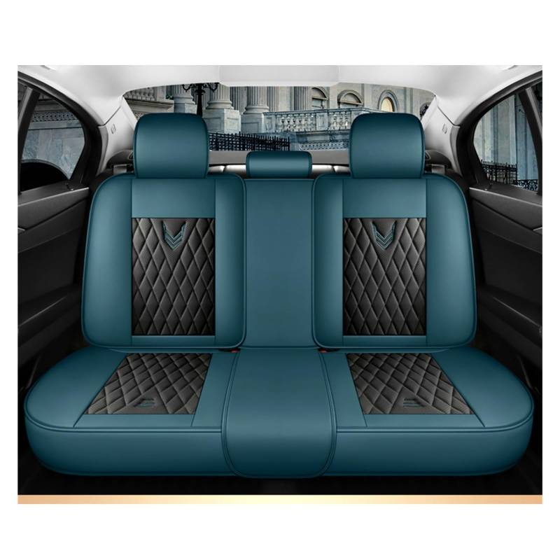 HILLAR Sitzbezüge Auto Für Jeep Für Cherokee WK2 WJ 2004 2014 Für Patriot Für Wrangler Für Kompass 2007 2019 Leder Auto Sitz Abdeckung Auto-Sitzbezüge(Black Blue Rear) von HILLAR