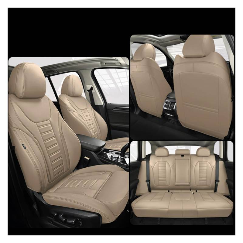 HILLAR Sitzbezüge Auto Für Jeep Für Compass Für Patriot Für Grand Für Cherokee Wk2 Für Renegade Für Wrangler Jl Auto Sitzbezüge Auto-Sitzbezüge(5Pcs-Beige) von HILLAR