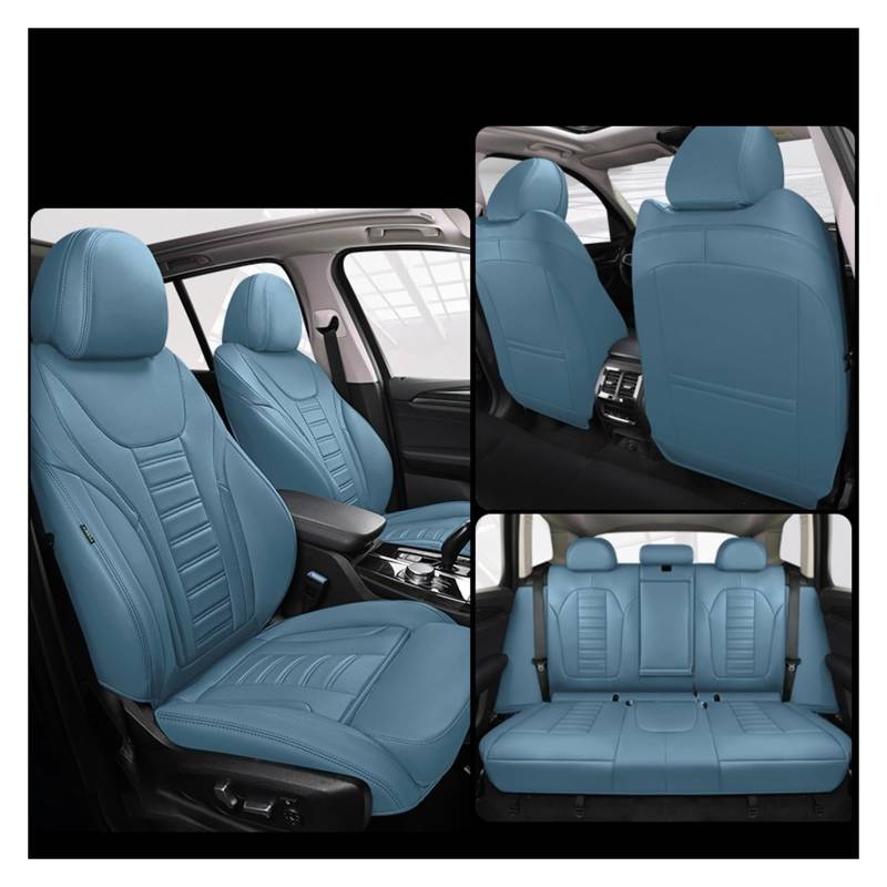 HILLAR Sitzbezüge Auto Für Jeep Für Compass Für Patriot Für Grand Für Cherokee Wk2 Für Renegade Für Wrangler Jl Auto Sitzbezüge Auto-Sitzbezüge(5Pcs-Blue) von HILLAR