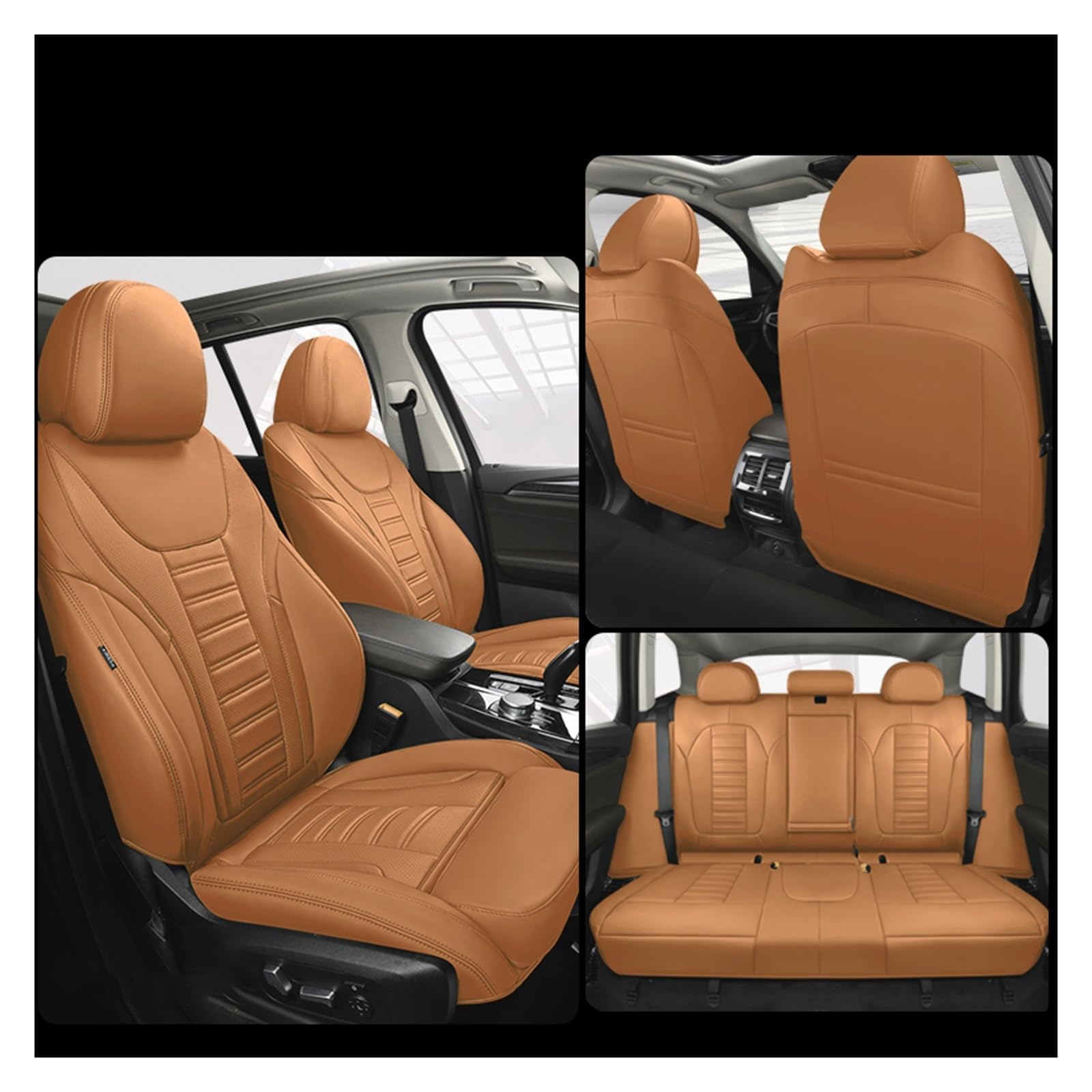 HILLAR Sitzbezüge Auto Für Jeep Für Compass Für Patriot Für Grand Für Cherokee Wk2 Für Renegade Für Wrangler Jl Auto Sitzbezüge Auto-Sitzbezüge(5Pcs-Orange a) von HILLAR