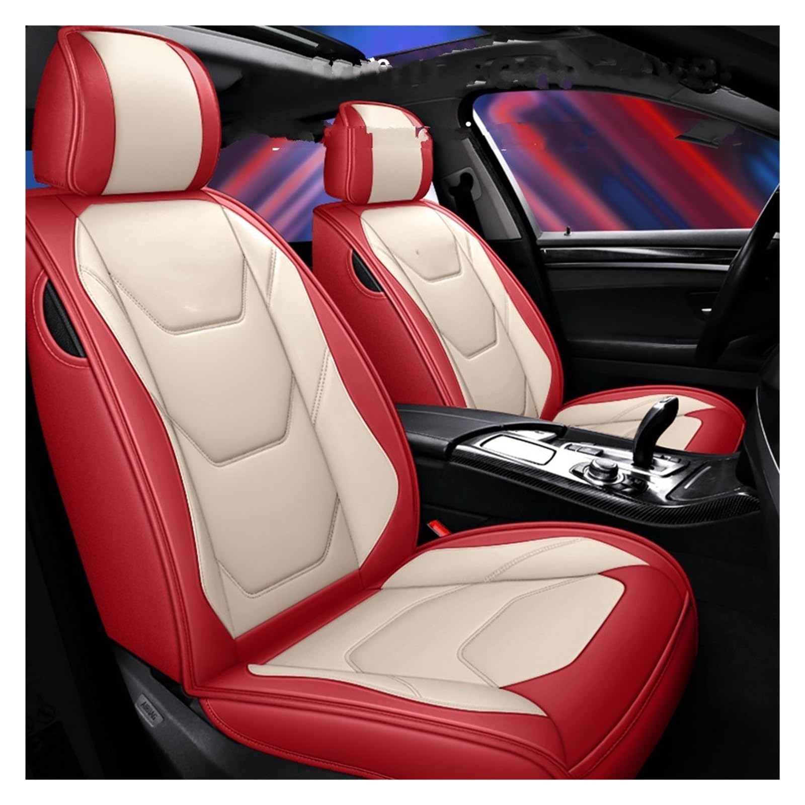 HILLAR Sitzbezüge Auto Für Kia Für Rio Für Sportage Für Stinger Für Soul Für Cerato Für Ceed Für Spectra Universal Auto Sitzbezüge Auto-Sitzbezüge(Red White Front) von HILLAR