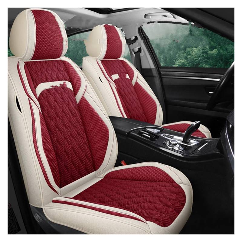 HILLAR Sitzbezüge Auto Für Kia Für Sportage Für Optima Für Rio 3 Für Sorento Für Cerato Für NIRO Für Stinger Für Picanto Universal Auto Sitz Abdeckung Auto-Sitzbezüge(Wine Red Front) von HILLAR