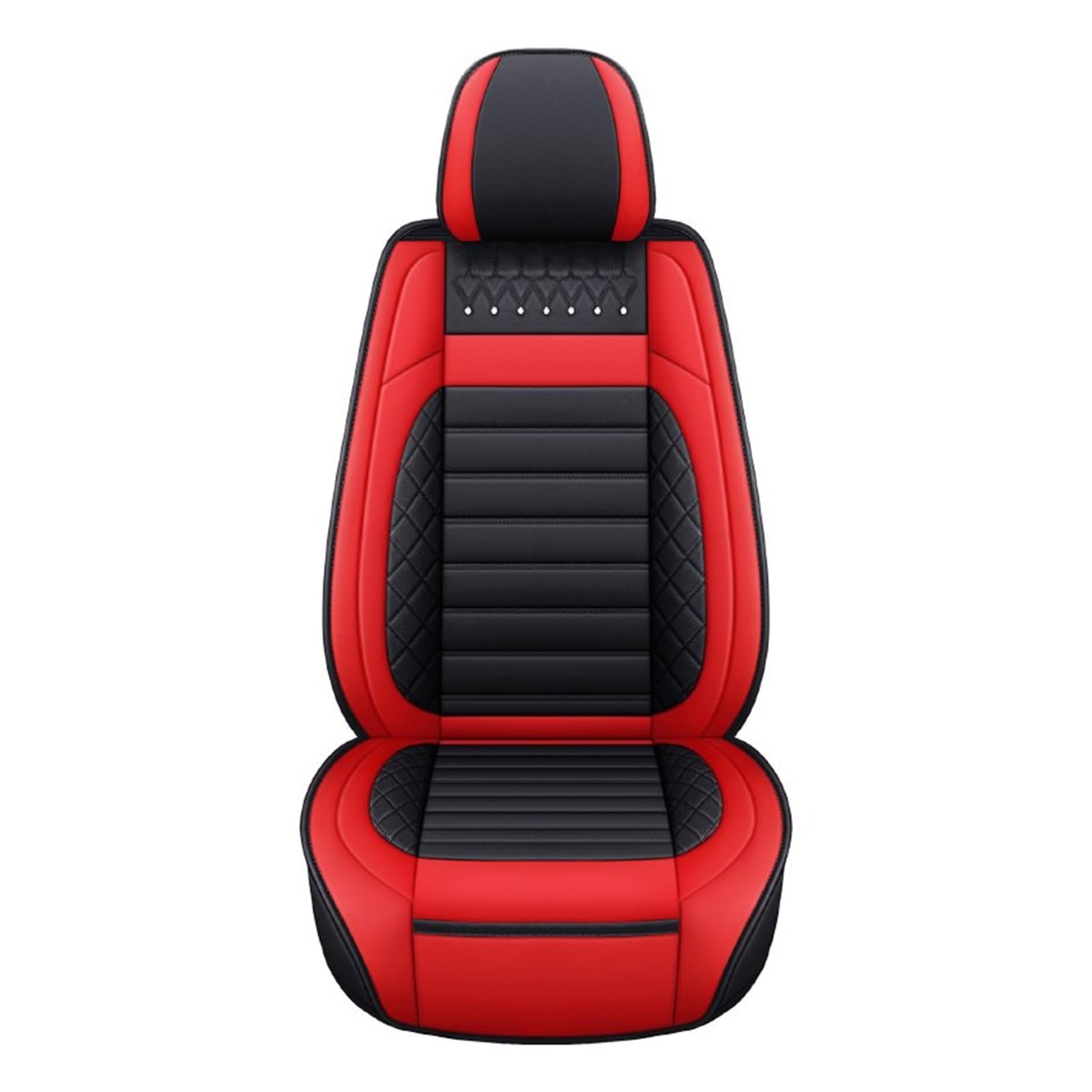 HILLAR Sitzbezüge Auto Für Kia Für Sportage Für Rio 3 Für Cerato Für Optima Für Carens Für Sorento Für Stinger Für Line Auto Sitzbezug Leder Auto-Sitzbezüge(1Pcs-Balck Red) von HILLAR