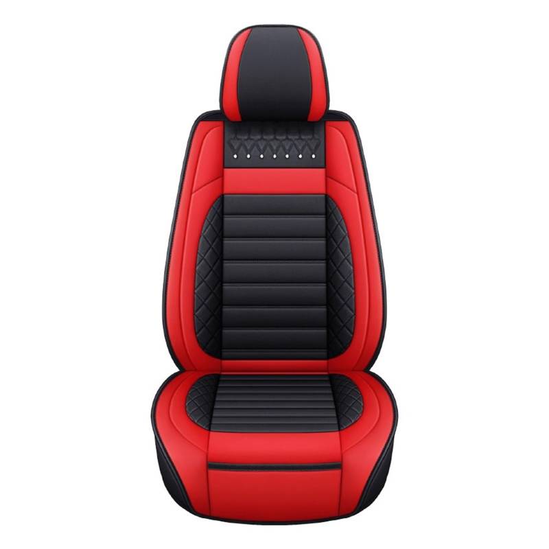 HILLAR Sitzbezüge Auto Für Kia Für Sportage Für Rio 3 Für Cerato Für Optima Für Carens Für Sorento Für Stinger Für Line Auto Sitzbezug Leder Auto-Sitzbezüge(1Pcs-Balck Red) von HILLAR