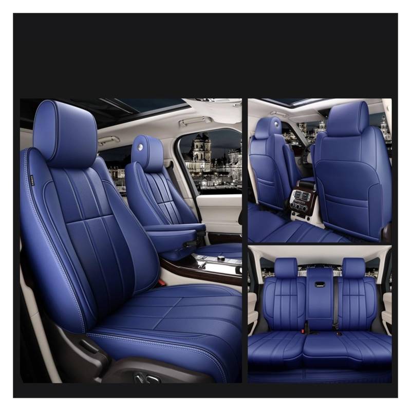 HILLAR Sitzbezüge Auto Für Land Für Rover Für Range Für Rover Für Velar Für Evoque Für Sport Für Entdeckung 3 4 5 Auto Sitzbezug Vollen Satz Spezifische Auto-Sitzbezüge(Blue,5 Seats) von HILLAR