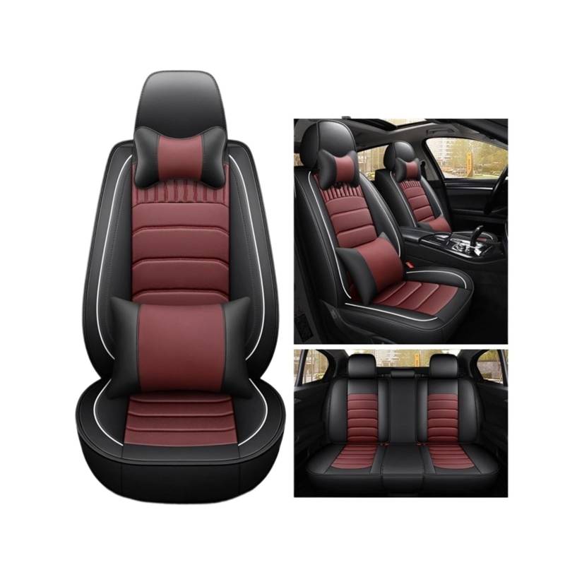 HILLAR Sitzbezüge Auto Für MG ZS GT HS RX5 Für MG5 Für MG6 Autositzbezüge Auto Zubehör Auto Waren Auto-Sitzbezüge(Wine red 5seats a) von HILLAR