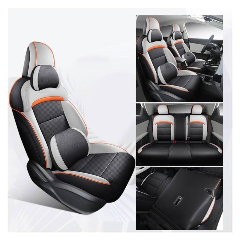 HILLAR Sitzbezüge Auto Für MG4 Für Mulan Auto Zubehör Innen Winter Full Set Autos Leder Auto Sitz Abdeckung Auto-Sitzbezüge(1 Set d) von HILLAR