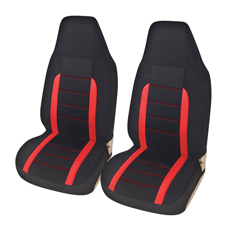 HILLAR Sitzbezüge Auto Für Master 3-Sitzer 2+1 Sitzbezüge, Autositzbezug Für Transporter/Van, Universell Für 2+1 Autositze, LKW-Innenraum Auto-Sitzbezüge(2 red Front seat) von HILLAR