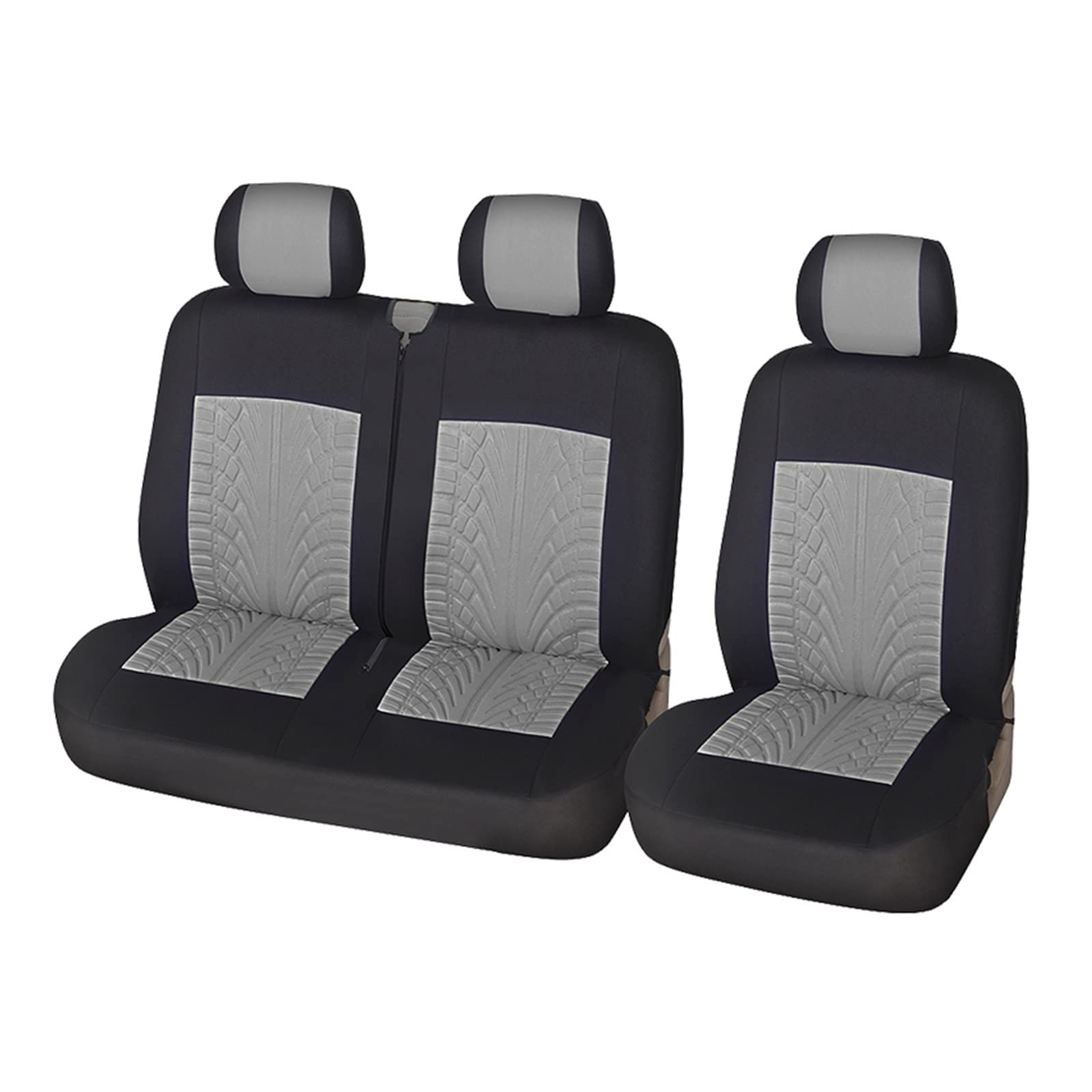 HILLAR Sitzbezüge Auto Für Master 3 Sitzer 2 + 1 Typ Sitzbezüge Auto Sitzbezug Für Transporter/Van Universal Für Die Meisten Autos LKW Innen Auto-Sitzbezüge(Gray) von HILLAR