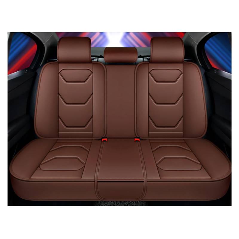 HILLAR Sitzbezüge Auto Für Mitsubishi Für ASX Für Outlander Für Lancer Für Pajero Für Galant Für Carisma Universal Leder Auto Sitzbezüge Auto-Sitzbezüge(Coffee Rear) von HILLAR