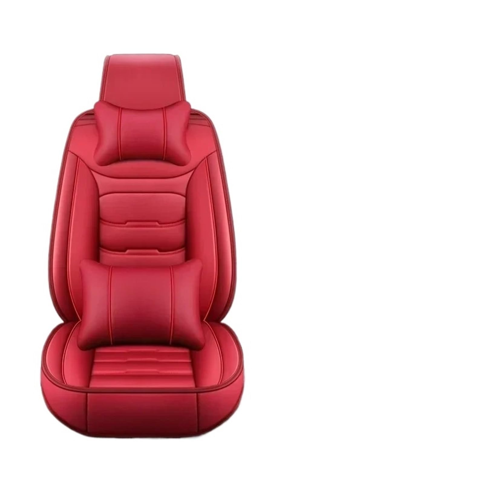 HILLAR Sitzbezüge Auto Für Passat B5 B6 B7 B8 Für Käfer Für Variant Für Phaeton Für Tiguan Universal Leder Auto Sitzbezug Auto-Sitzbezüge(Red 5seat a) von HILLAR