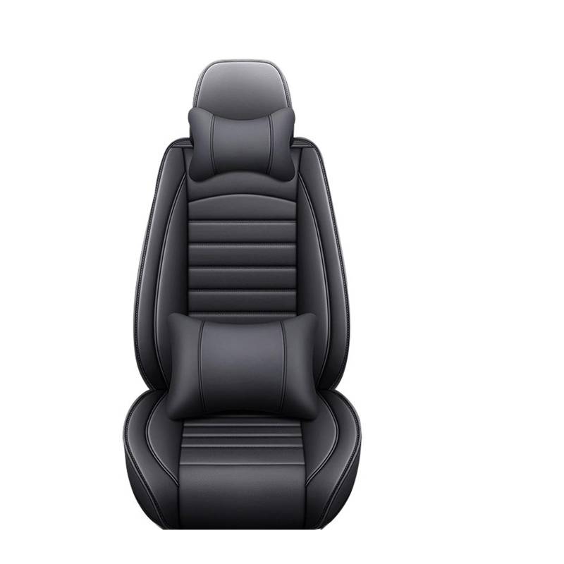 HILLAR Sitzbezüge Auto Für Polo Für Quest Für Tiguan Für Jetta Für Golf Für Lavida Für Sagitar Für Civic All Inclusive Auto Leder Sitzbezug Auto-Sitzbezüge(Black Pillow) von HILLAR