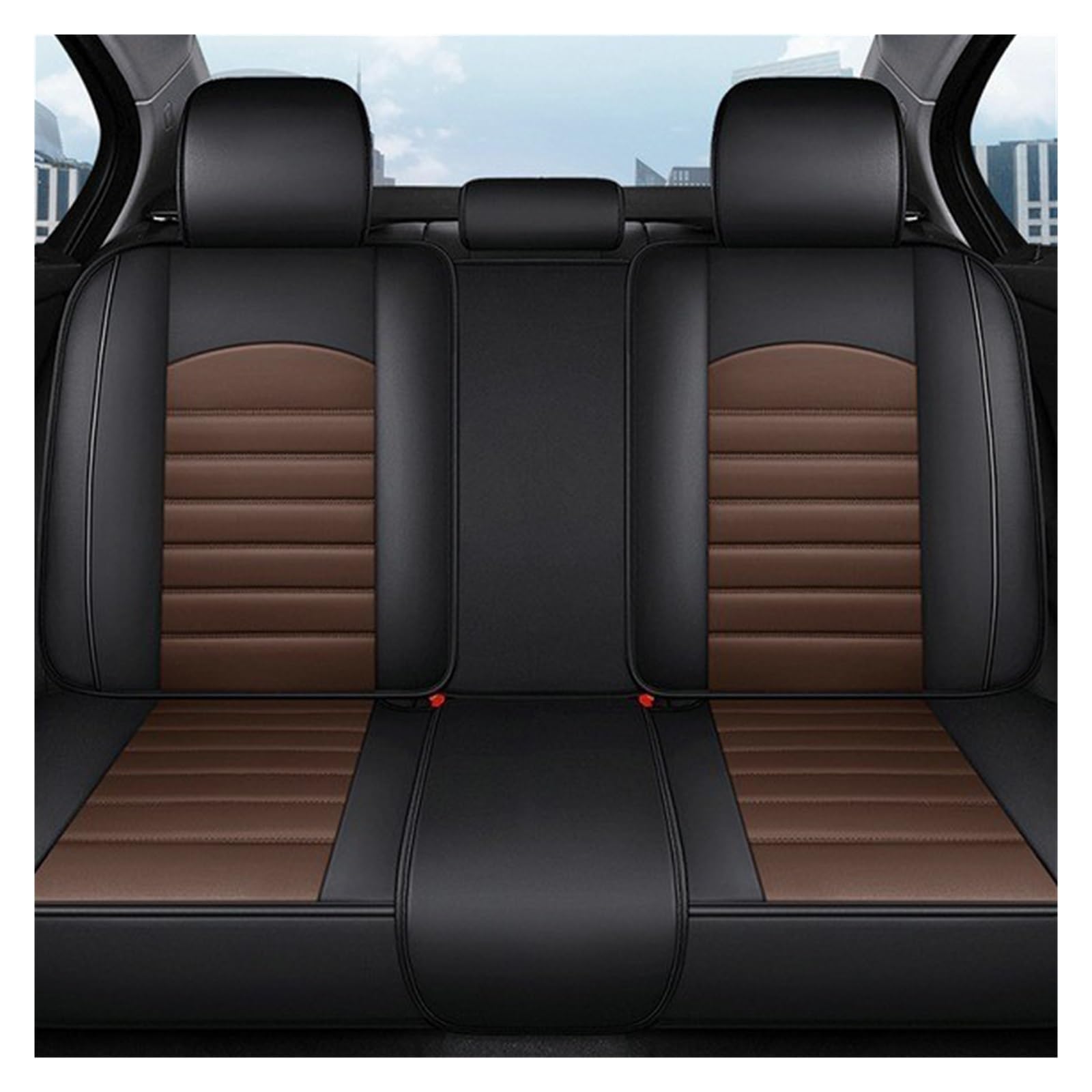 HILLAR Sitzbezüge Auto Für Sandero Für Stepway Für Megane Für Clio Für TWINGO Für KOLEO Für Duster All Inclusive Auto Leder Sitzbezug Auto-Sitzbezüge(Rear seat Cover B) von HILLAR