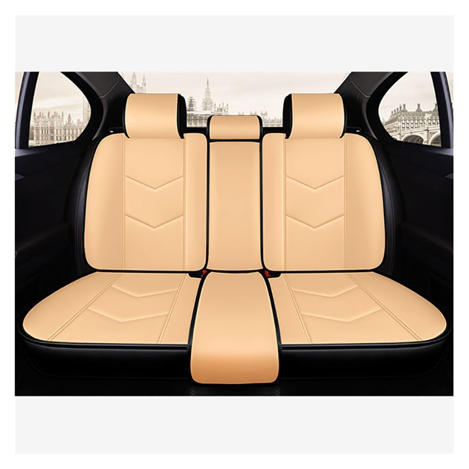 HILLAR Sitzbezüge Auto Für SsangYong Für Kyron Für Actyon Für Sport Für Korando Für Rodius Für Rexton Universal Leder Auto Sitzbezüge Auto-Sitzbezüge(Rear seat e) von HILLAR