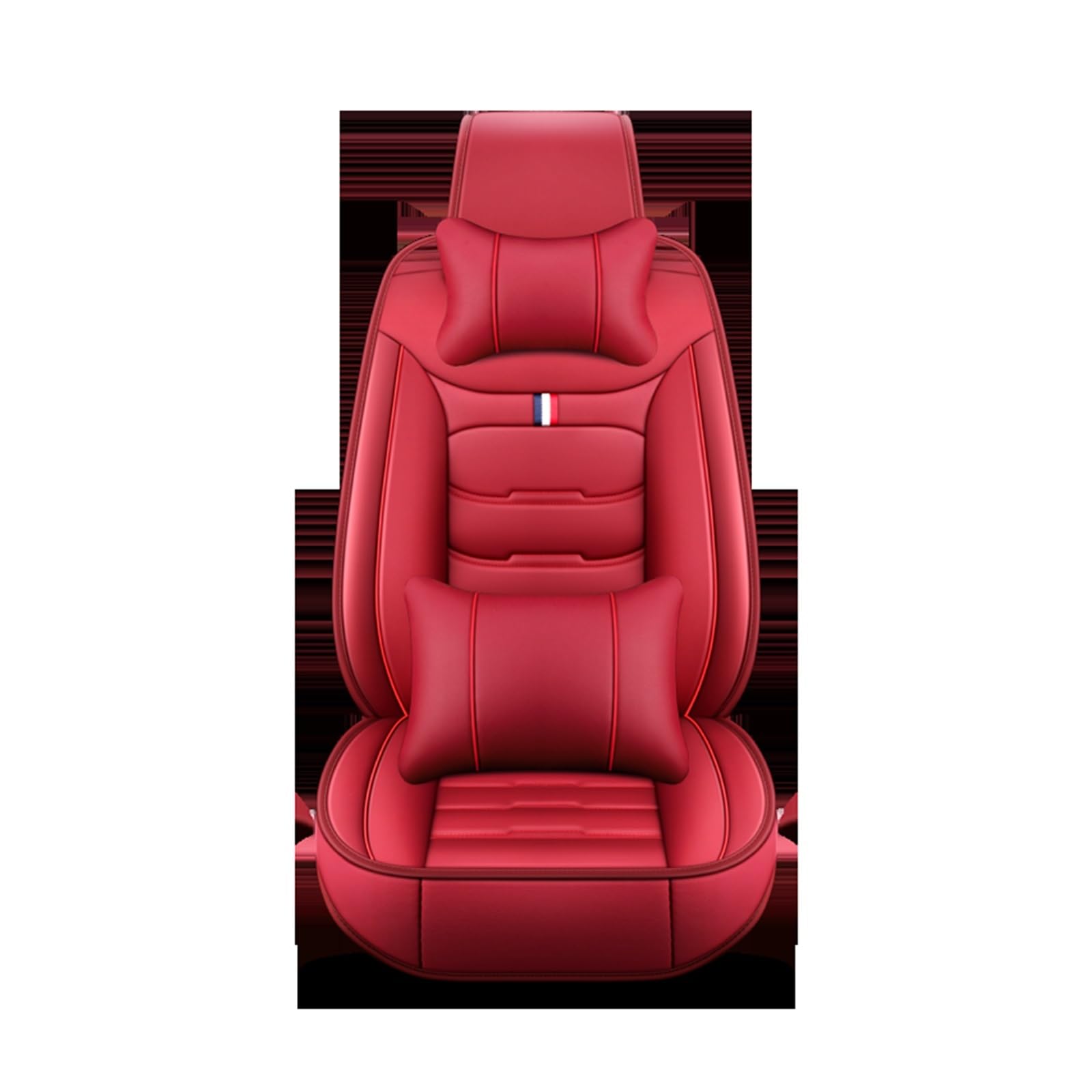 HILLAR Sitzbezüge Auto Für SsangYong Für Rodius Für Kyron Für ActYon Für Rexton Für Korando Alle Modelle Leder Autositzbezug Auto-Sitzbezüge(1 seat Red Pillow) von HILLAR