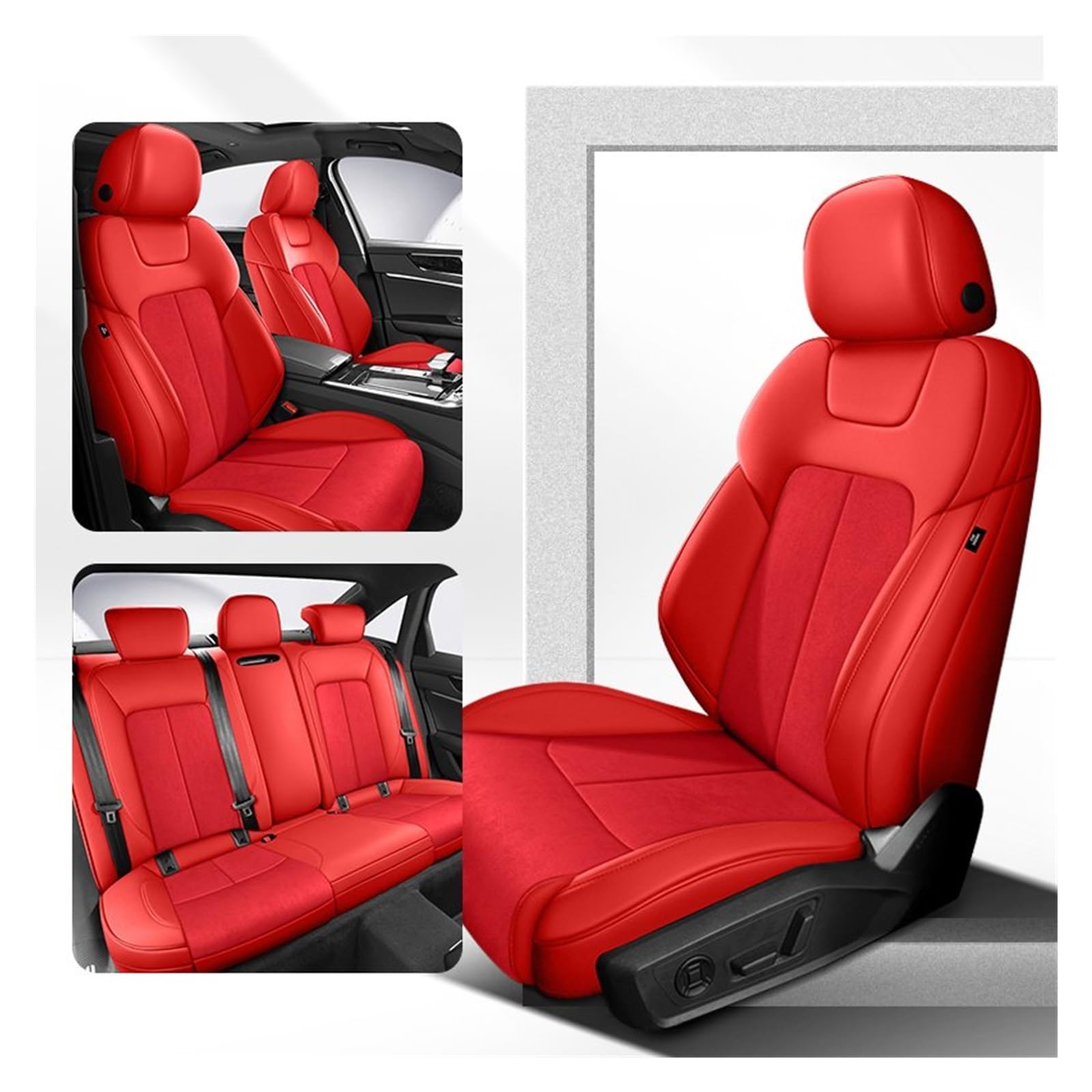 HILLAR Sitzbezüge Auto Für TT MK2 Q7 4L Q5 A7 A6 C7 Custom Auto Sitzbezug Auto Zubehör Innen 360 ° Surround Protector Auto-Sitzbezüge(Color K) von HILLAR