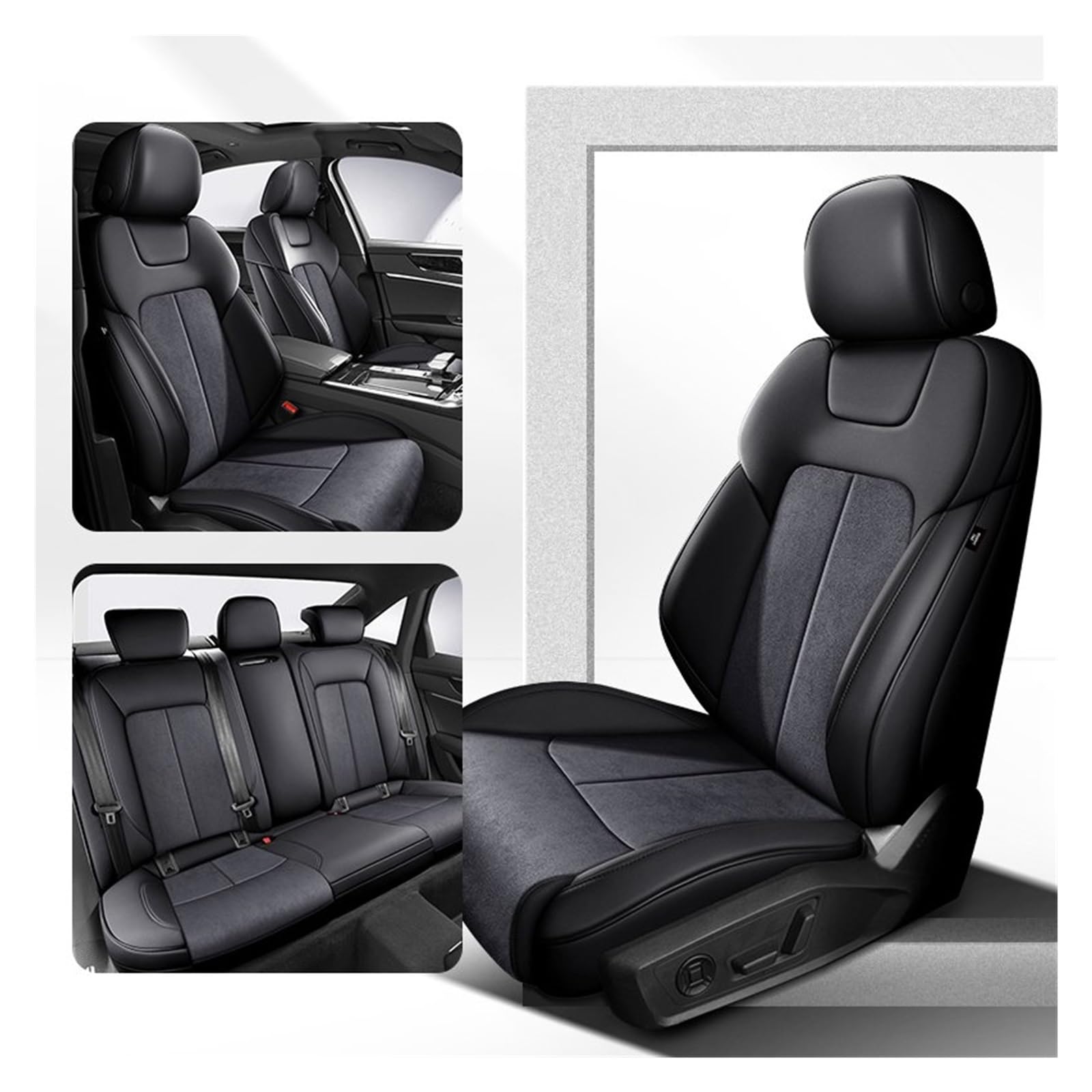 HILLAR Sitzbezüge Auto Für TT MK2 Q7 4L Q5 A7 A6 C7 Custom Auto Sitzbezug Auto Zubehör Innen 360 ° Surround Protector Auto-Sitzbezüge(Color N) von HILLAR