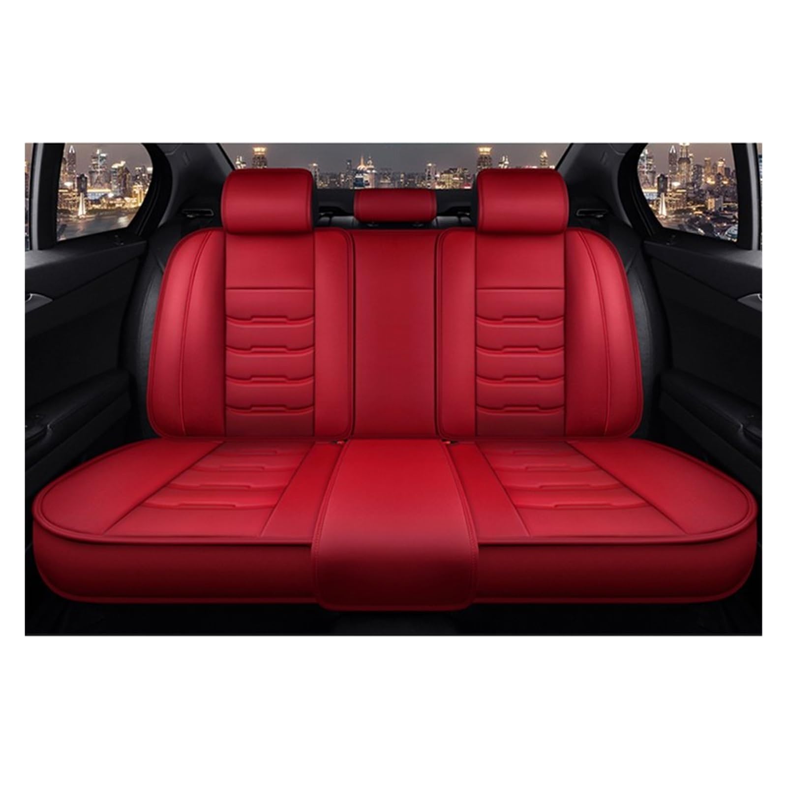 HILLAR Sitzbezüge Auto Für Tesla Alle Für Medels Für Modelle 3 Für Modell S Für Model X Für Model Y Leder Auto Sitz Abdeckung Auto-Sitzbezüge(Rear seat Cover F) von HILLAR